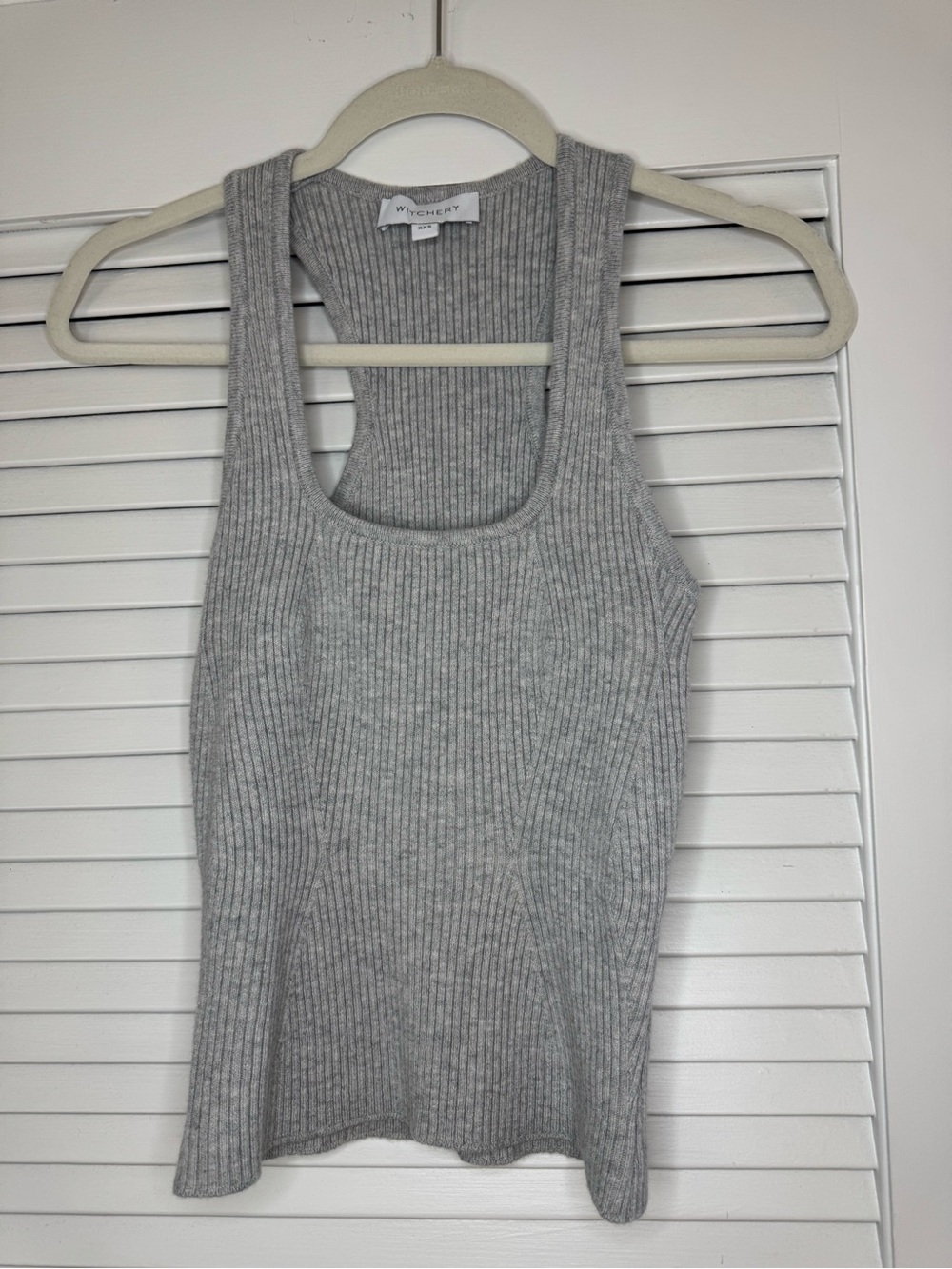 Witchery Ribbed Knit Tank - Light Grey